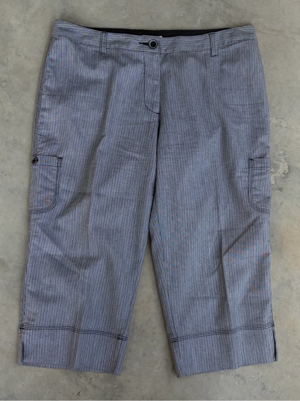 Cato - Black and White Pinstripe Capris - Size 14